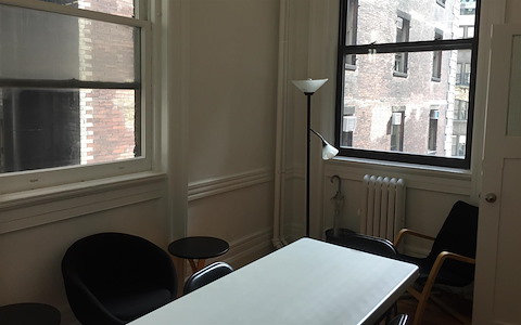 Private team office with window view
