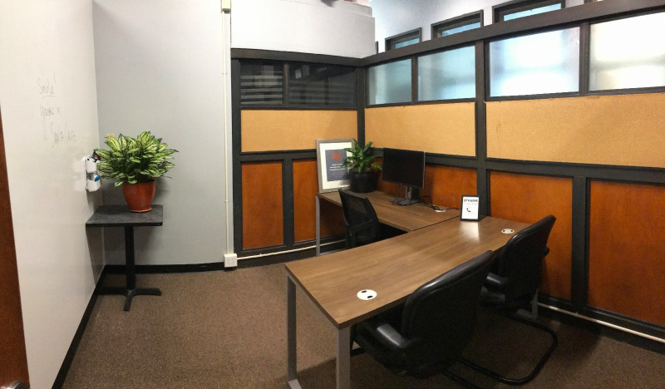 Semi private Meeting Space for 3 at NextSpace Santa Cruz powered