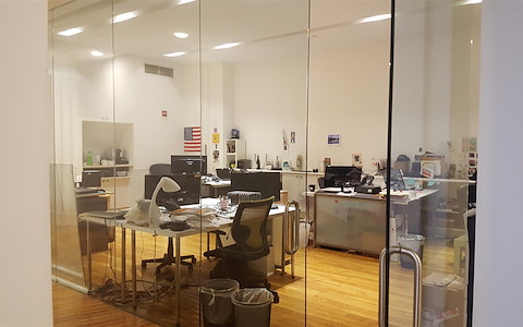Team Room-glass walls, lots of storage