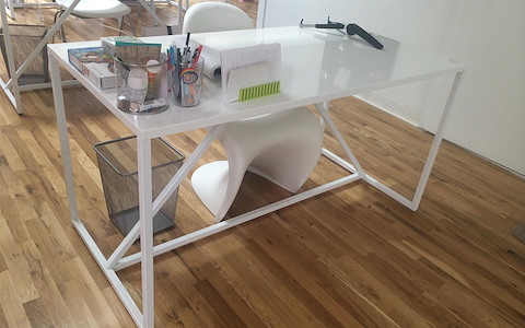 Fixed desk in Soho at a sunny office